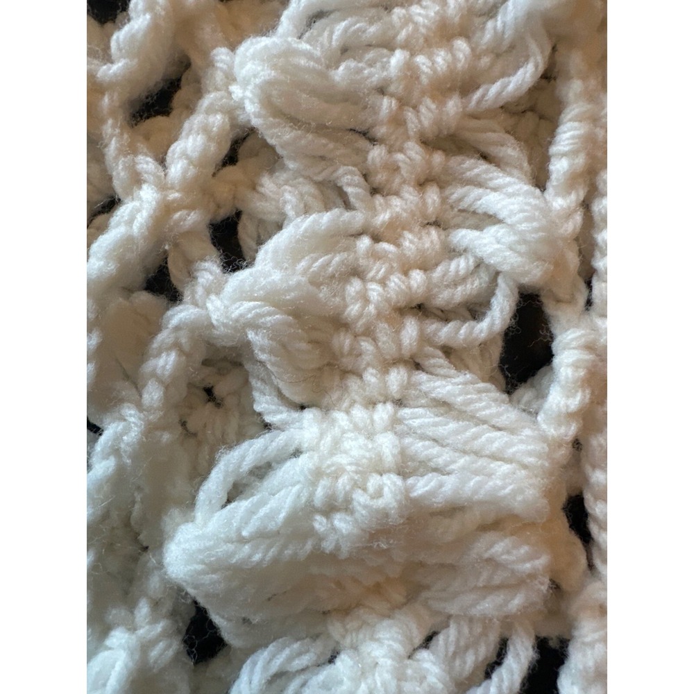 Handmade Crochet Macrame-Style Scarf Boho Cottage‎ Core - Picture 3 of 3